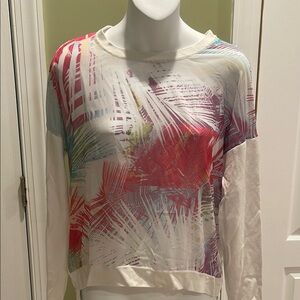 Karen Millen White Graphic Long Sleeve sweater